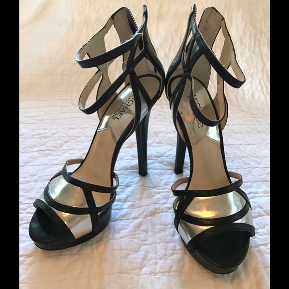 michael kors black and silver shoes
